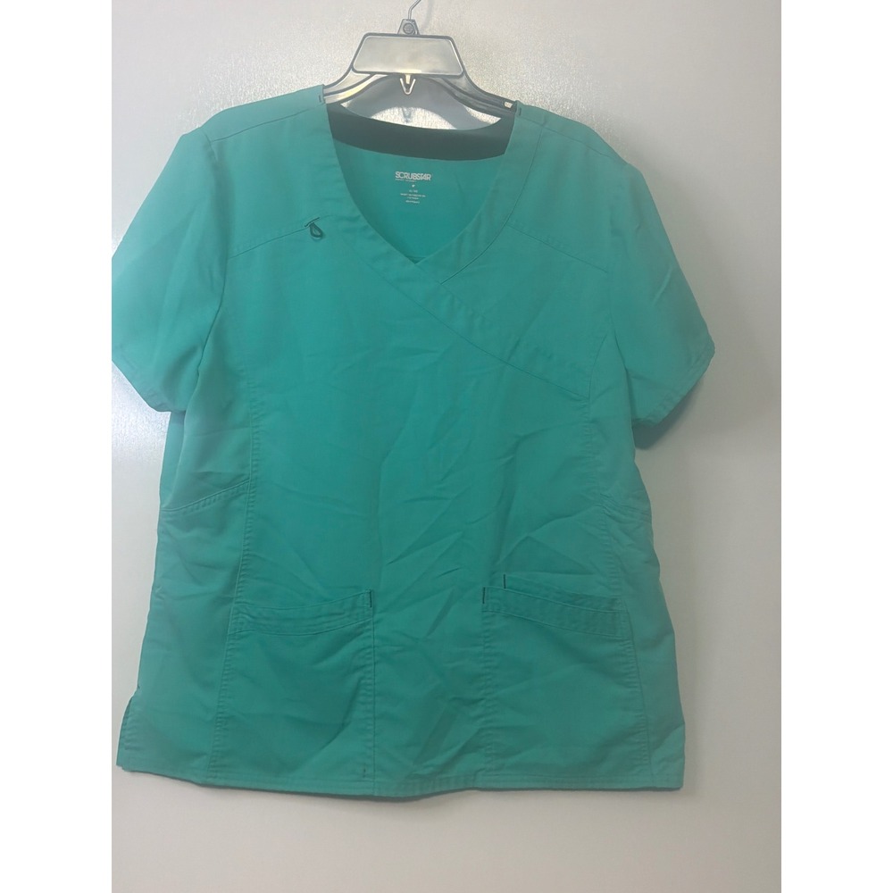 Scrubstar Premium Aqua Splash Mock Wrap Scrub Top XL WD802